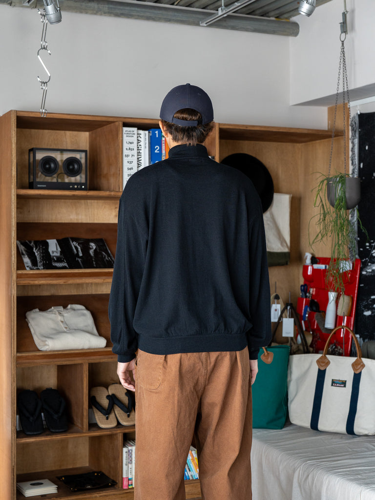 【8/29(土) 12時頃発売】ULTERIOR / SUPER FINE WOOL COTTON TURTLE-NECK TOP -BLACK-