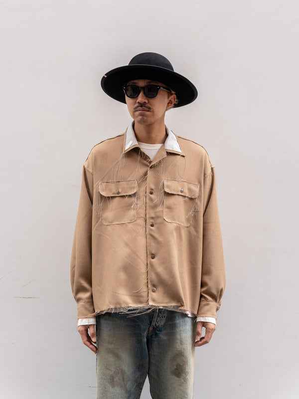 LQUARTET / 50s Collar Shirts -Brown-