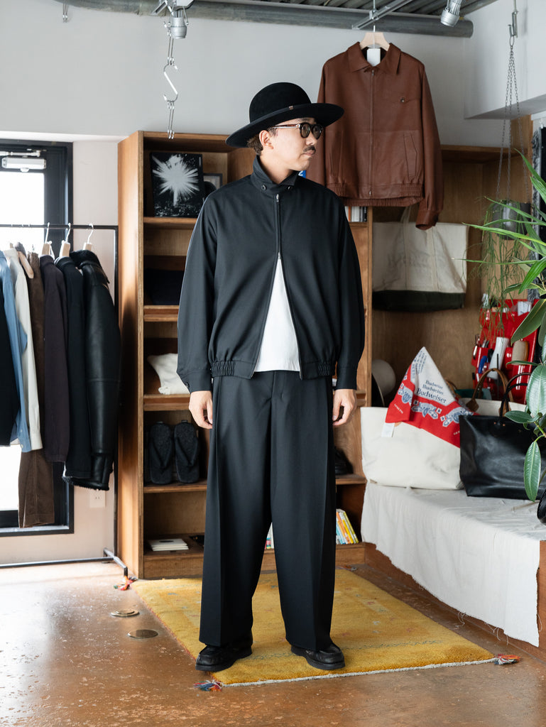 nonnotte / Draping Big Yoke Raglan Drizzler Jacket -Deep Black-