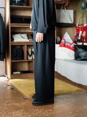 nonnotte /  Draping Crotch Box Pleats One-Tuck Trousers -Deep Black-
