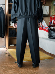 nonnotte /  Draping Crotch Box Pleats One-Tuck Trousers -Deep Black-