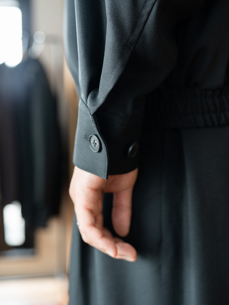 nonnotte / Draping Big Yoke Raglan Drizzler Jacket -Deep Black-