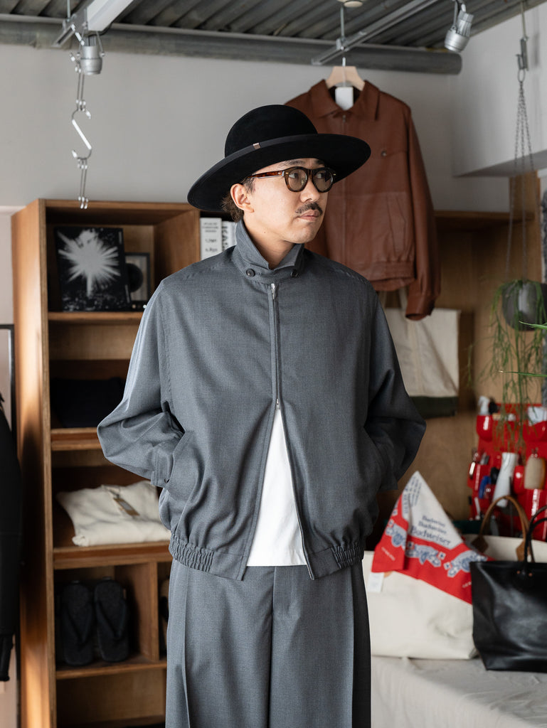 nonnotte / Draping Big Yoke Raglan Drizzler Jacket -Charcoal Top-
