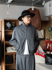 nonnotte / Draping Big Yoke Raglan Drizzler Jacket -Charcoal Top-