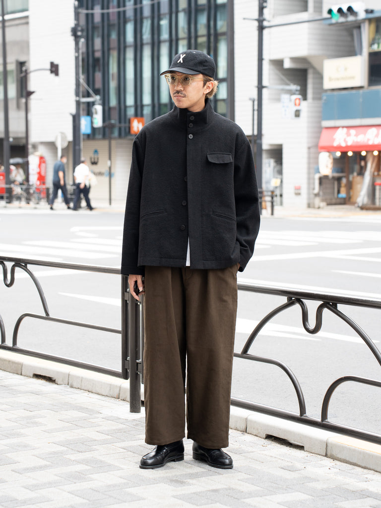 THE DAY /  MOLESKIN PLEATED TROUSERS -BROWN-