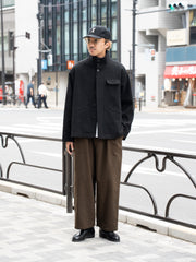 THE DAY /  MOLESKIN PLEATED TROUSERS -BROWN-