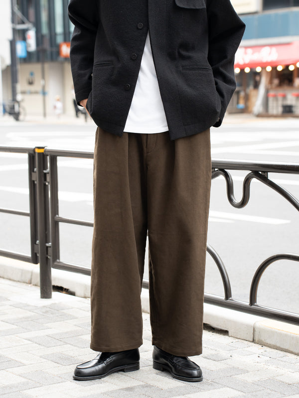 THE DAY /  MOLESKIN PLEATED TROUSERS -BROWN-