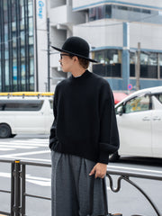 nonnotte / 三角龜領套頭衫-YAKNatural × 白色-