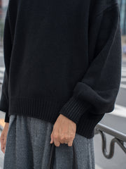 nonnotte / 三角龜領套頭衫-YAKNatural × 白色-