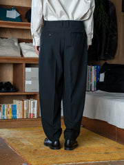 nonnotte / 2-Tack Wide Tapered Trousers -Black-