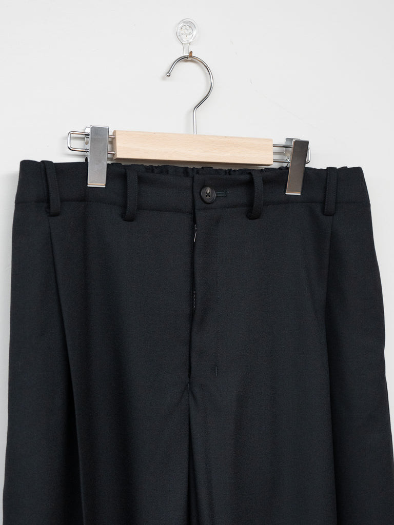 nonnotte /  Draping Crotch Box Pleats One-Tuck Trousers -Deep Black-