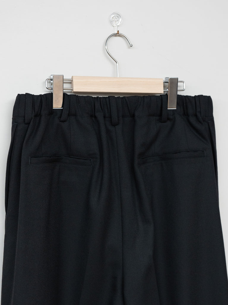 nonnotte /  Draping Crotch Box Pleats One-Tuck Trousers -Deep Black-