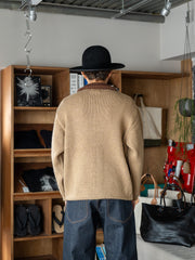 RICE NINE TEN / HAND MADE KNITTING DETROIT JACKET -TAN-