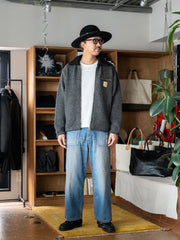 RICE NINE TEN / HAND MADE KNITTING DETROIT JACKET -DARK GRAY-