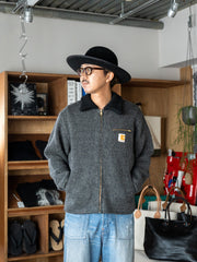 RICE NINE TEN / HAND MADE KNITTING DETROIT JACKET -DARK GRAY-