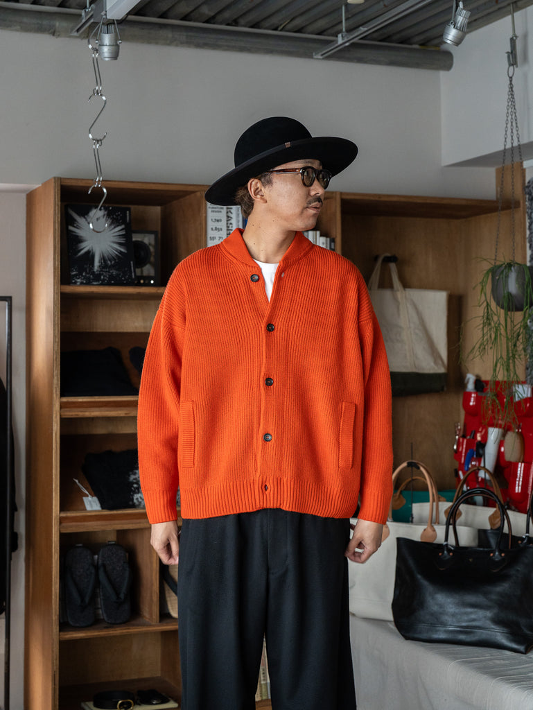 THE DAY / MERINO WOOL KNIT BLOUSON -ORANGE-