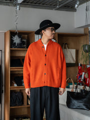 THE DAY / MERINO WOOL KNIT BLOUSON -ORANGE-