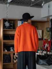THE DAY / MERINO WOOL KNIT BLOUSON -ORANGE-