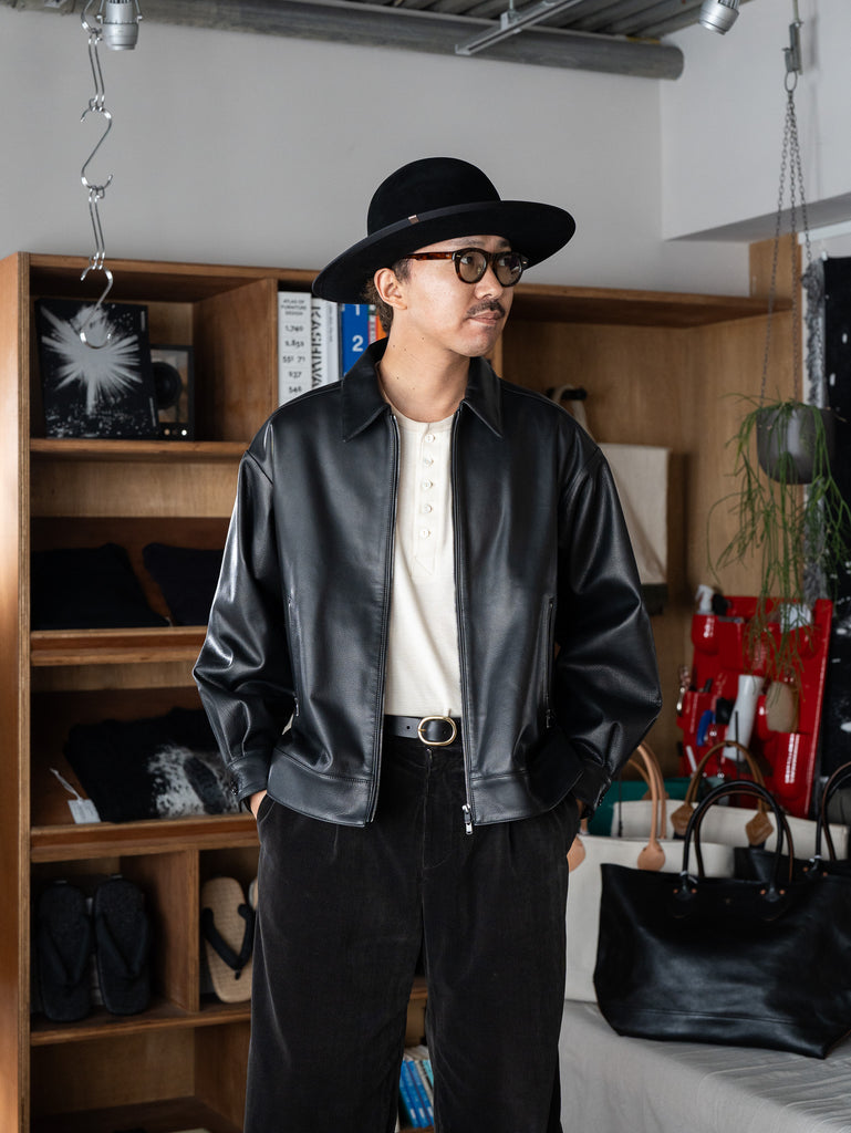 tangenet / Wagyu leather Tracker -Black-