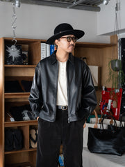 tangenet / Wagyu leather Tracker -Black-