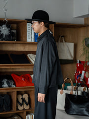 nonnotte / Draping Overlap Shirt -Trace Bird Plaid-