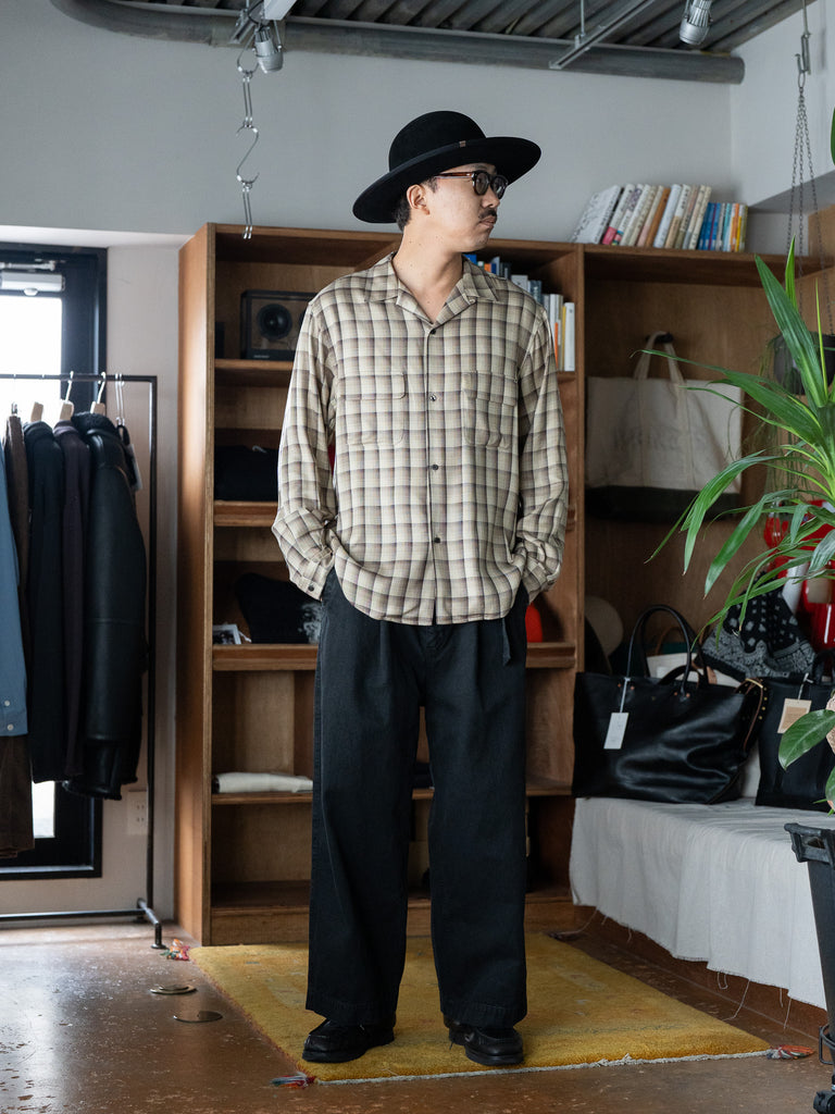 SUGARHILL / OMBRE OPEN COLLER SHIRT -BEIGE-