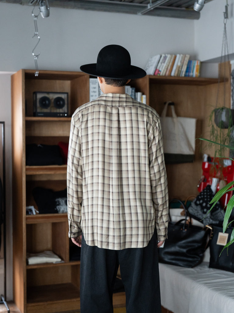 SUGARHILL / OMBRE OPEN COLLER SHIRT -BEIGE-