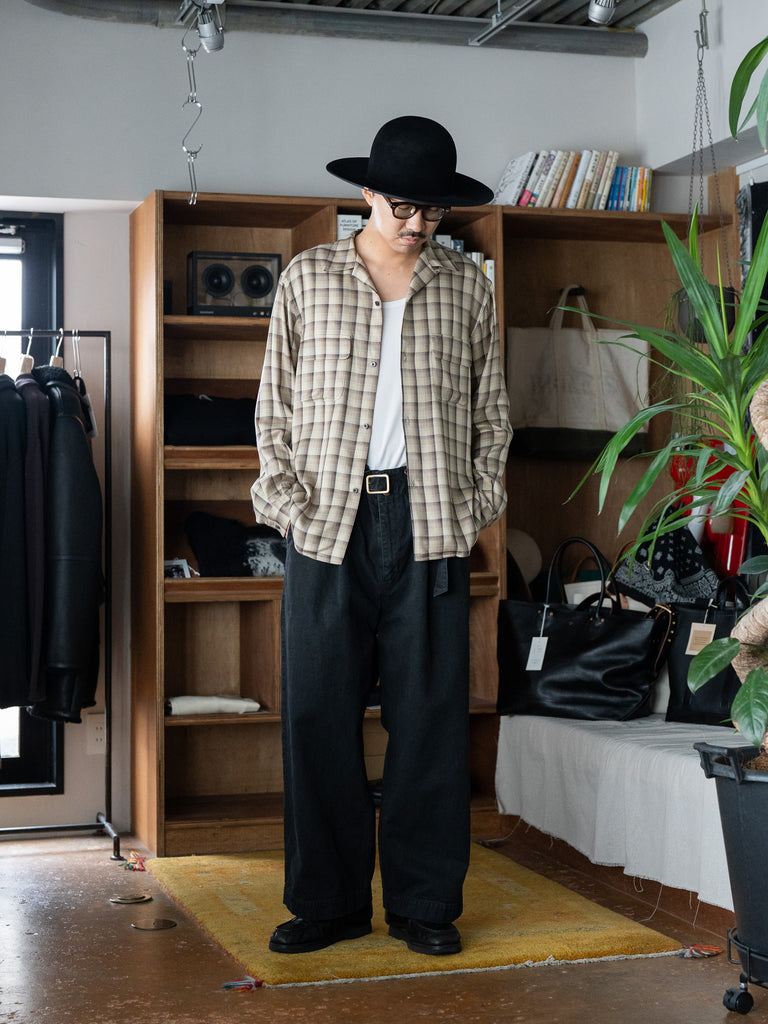 SUGARHILL / OMBRE OPEN COLLER SHIRT -BEIGE-