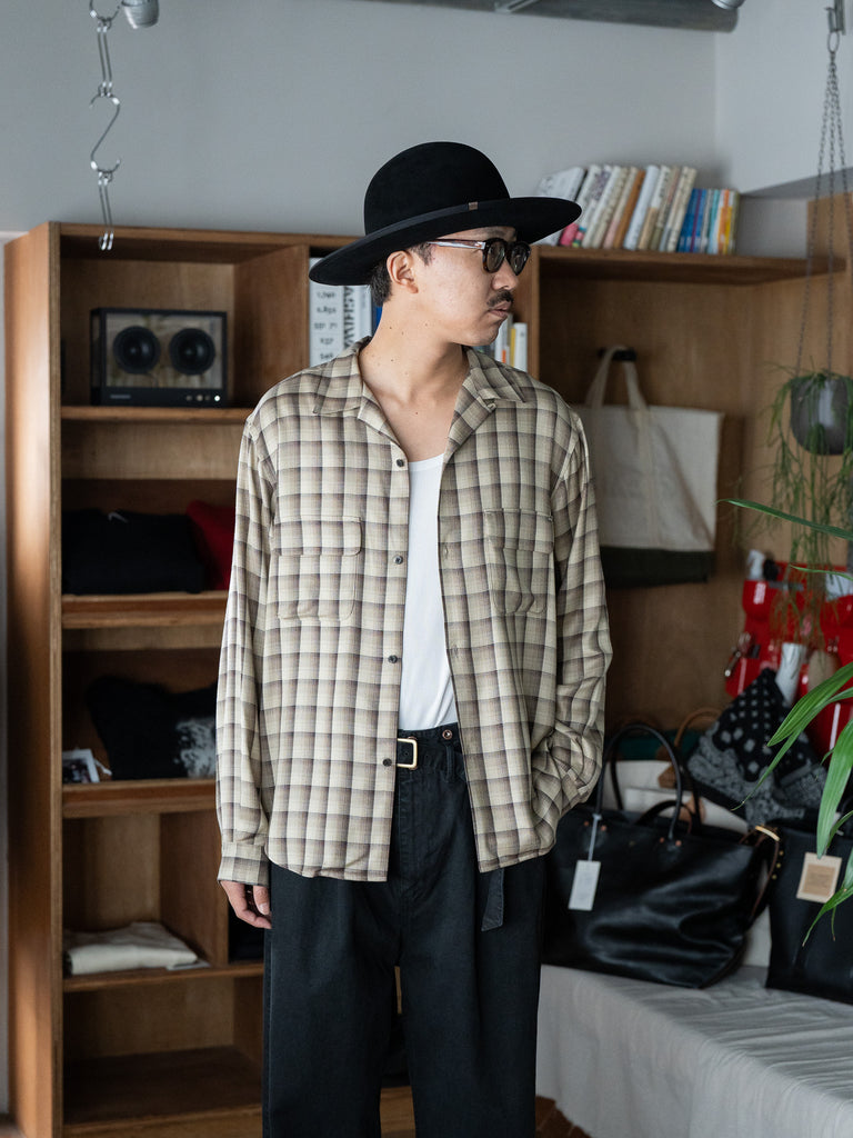 SUGARHILL / OMBRE OPEN COLLER SHIRT -BEIGE-