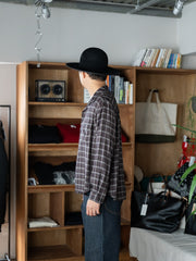 SUGARHILL / OMBRE OPEN COLLER SHIRT -DARK BROWN-