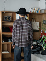 SUGARHILL / OMBRE OPEN COLLER SHIRT -DARK BROWN-