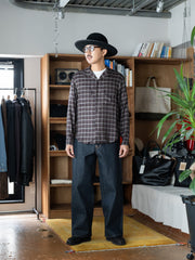 SUGARHILL / OMBRE OPEN COLLER SHIRT -DARK BROWN-