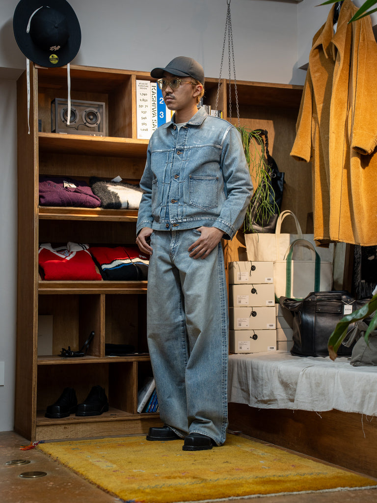 [Expected to arrive in October] SUGARHILL / FOILED DENIM TROUSERS WIDE CUT-INDIGO-