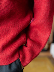 nonnotte / High Count Wool Yak Smooth Knit Draping C/N Pullover -Savvy Red-