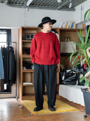 nonnotte / High Count Wool Yak Smooth Knit Draping C/N Pullover -Savvy Red-