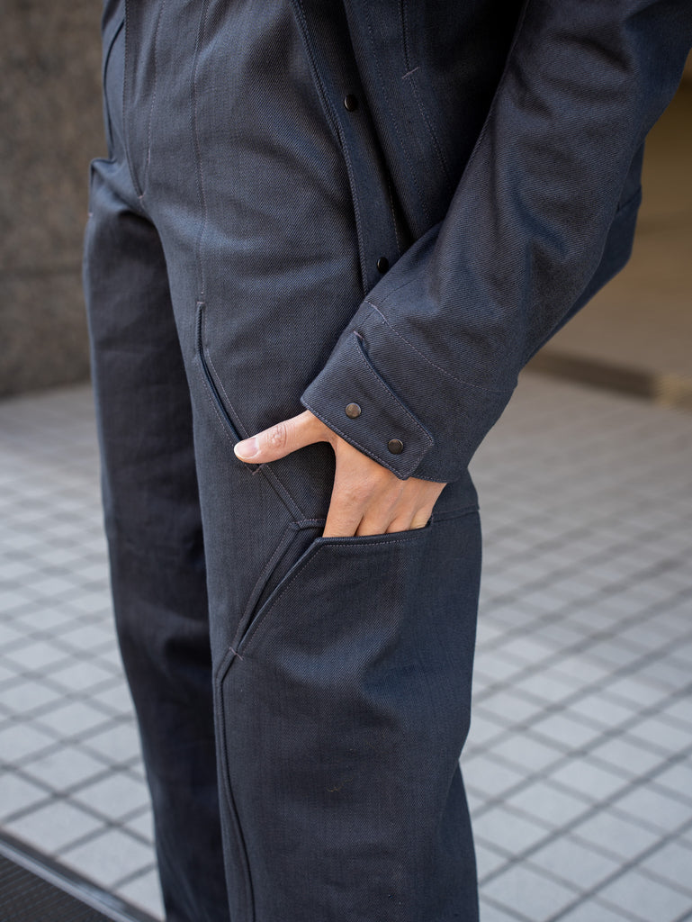 OPPOSE DUALITY / 8Pocket Panel Denim Trousers-Dark Gray-