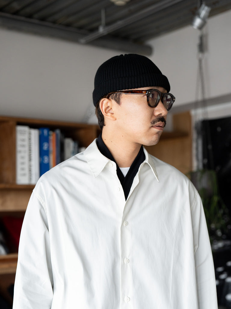 nonnotte / Shawl Collar V/N Tapered Oversized Long Sleeve -Meteorite-