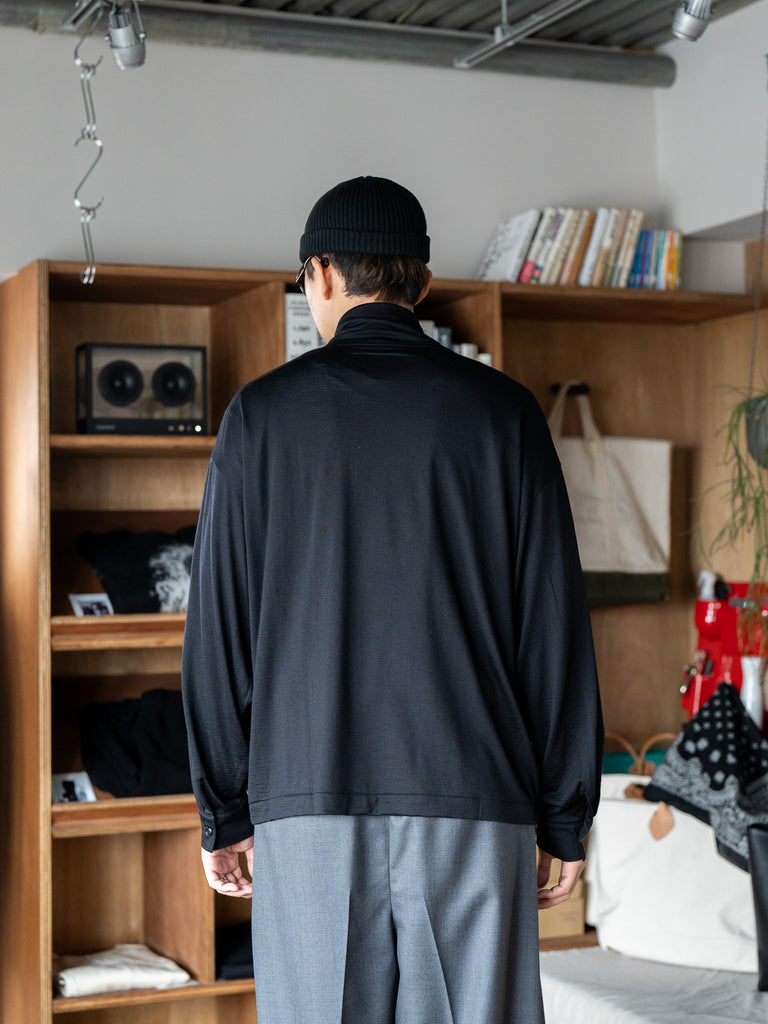 nonnotte / Shawl Collar V/N Tapered Oversized Long Sleeve -Meteorite-