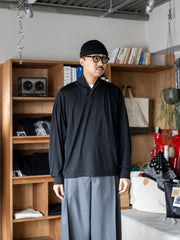 nonnotte / Shawl Collar V/N Tapered Oversized Long Sleeve -Meteorite-