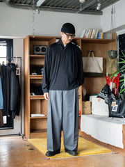 nonnotte / Shawl Collar V/N Tapered Oversized Long Sleeve -Meteorite-