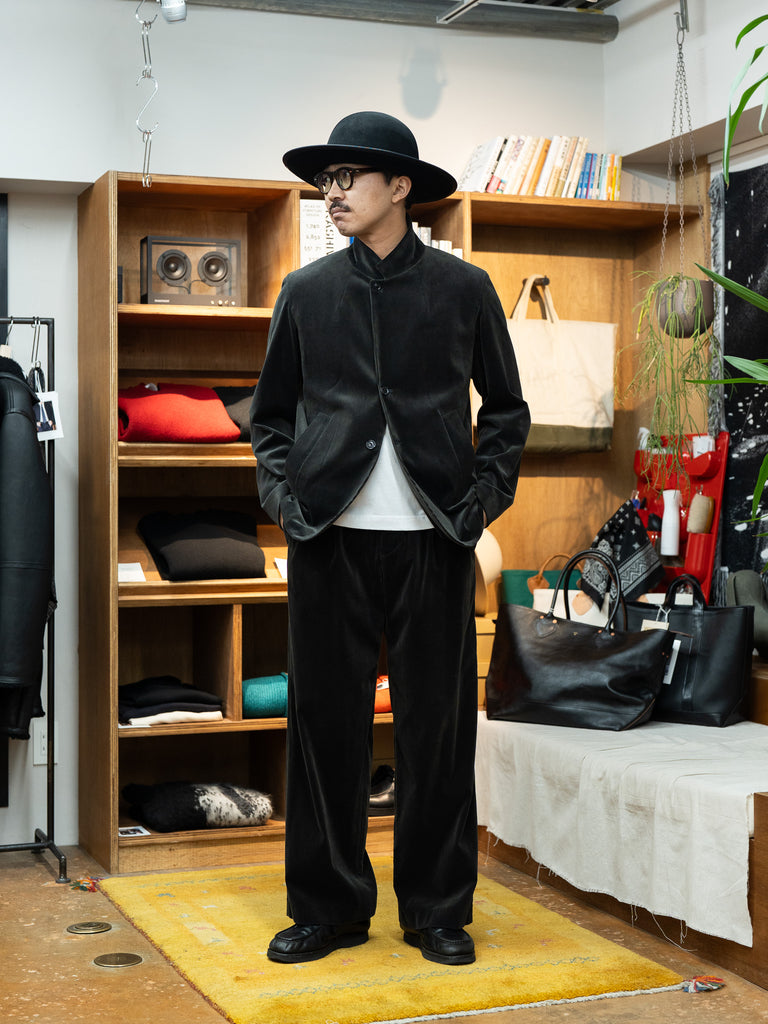 【予約販売】aIbn別注 IRENISA / TWO TUCKS WIDE PANTS -BLACK OLIVE-