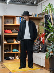 nonnotte / N Tweed 002 Draping Big Yoke Raglan Drizzler Jacket -Smoked Black-