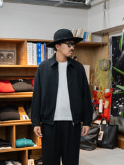 nonnotte / N Tweed 002 Draping Big Yoke Raglan Drizzler Jacket -Smoked Black-