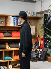 nonnotte / N Tweed 002 Draping Big Yoke Raglan Drizzler Jacket -Smoked Black-