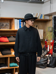 nonnotte / N Tweed 002 Draping Big Yoke Raglan Drizzler Jacket -Smoked Black-