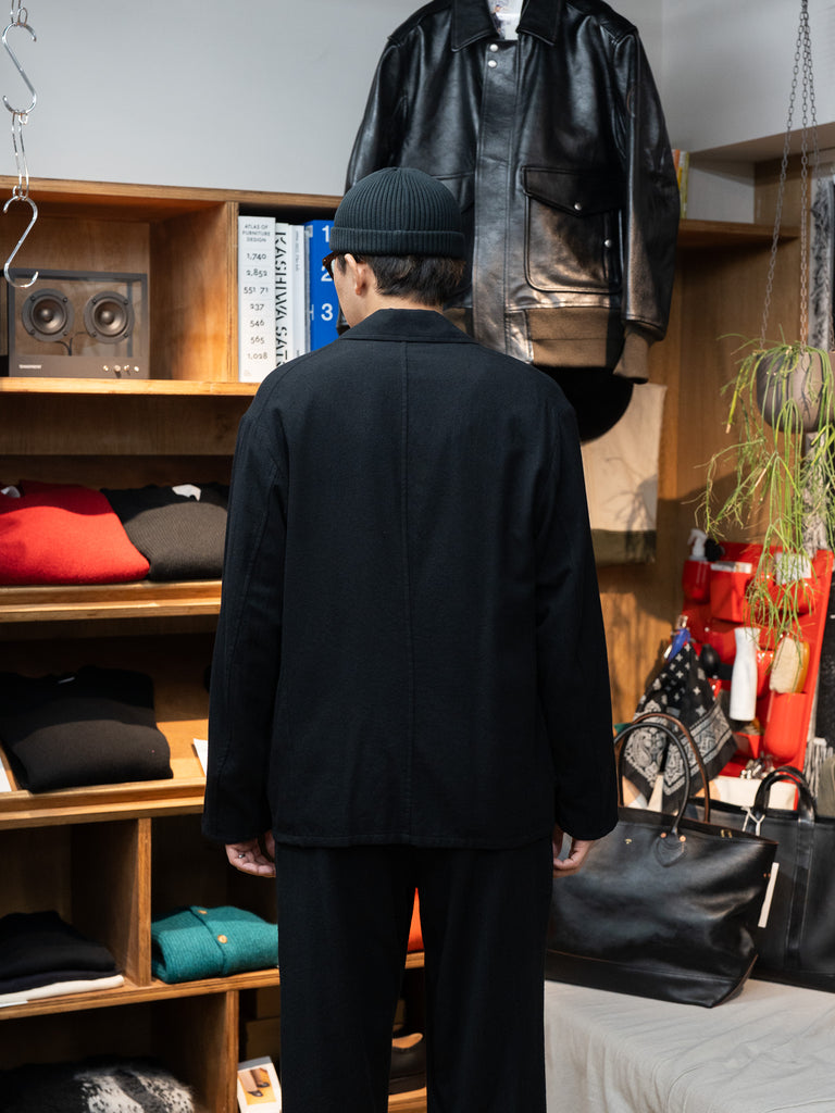 ULTERIOR / WASHED SUPER FINE WOOL VIYELLA JKT -BLACK-