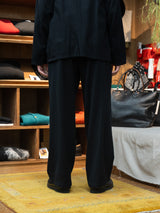 【店頭販売中】ULTERIOR / WASHED W/S STRIPE DRAWSTRING WIDE PANTS -BLACK-