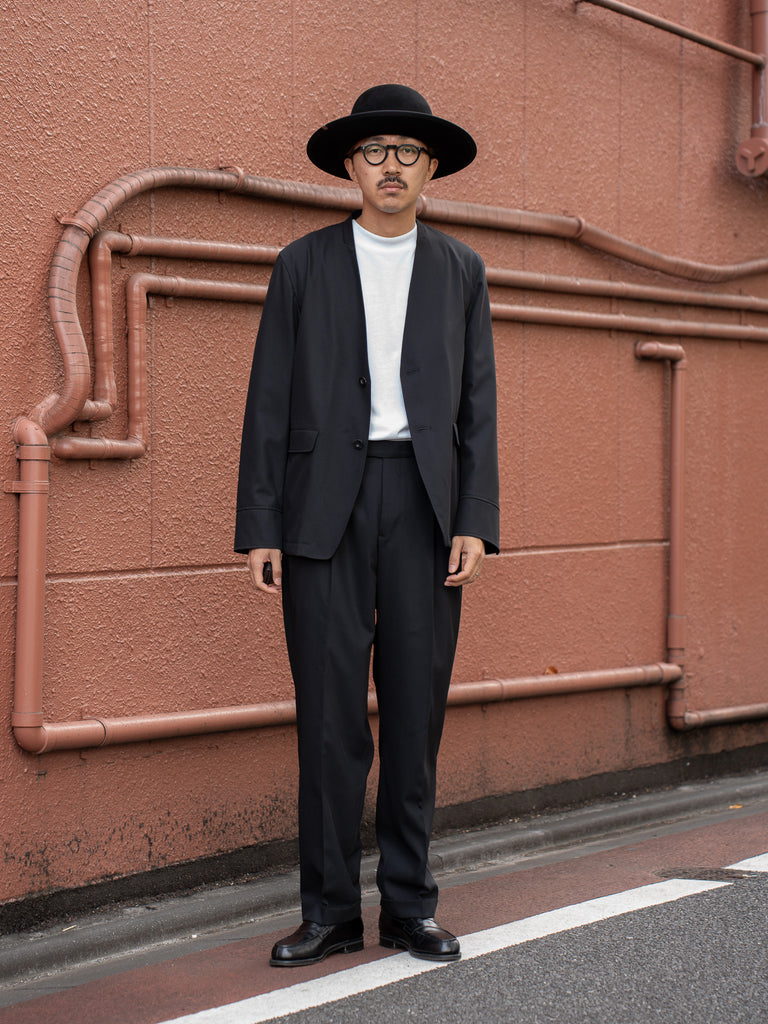 IRENISA / 兩褶寬褲 - 木炭色 -