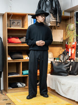 【店頭販売中】ULTERIOR / WASHED W/S HERRINGBONE DRAWSTRING WIDE PANTS -CHARCOAL-