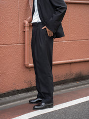 IRENISA / 兩褶寬褲 - 木炭色 -